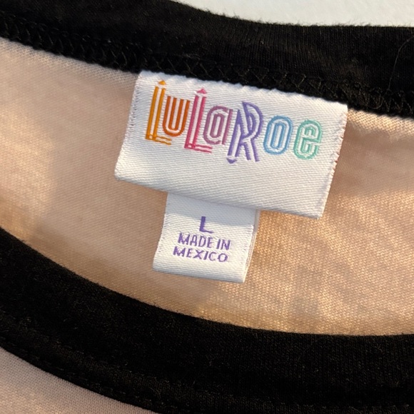 LuLaRoe Black and Beige Top - Picture 2 of 3